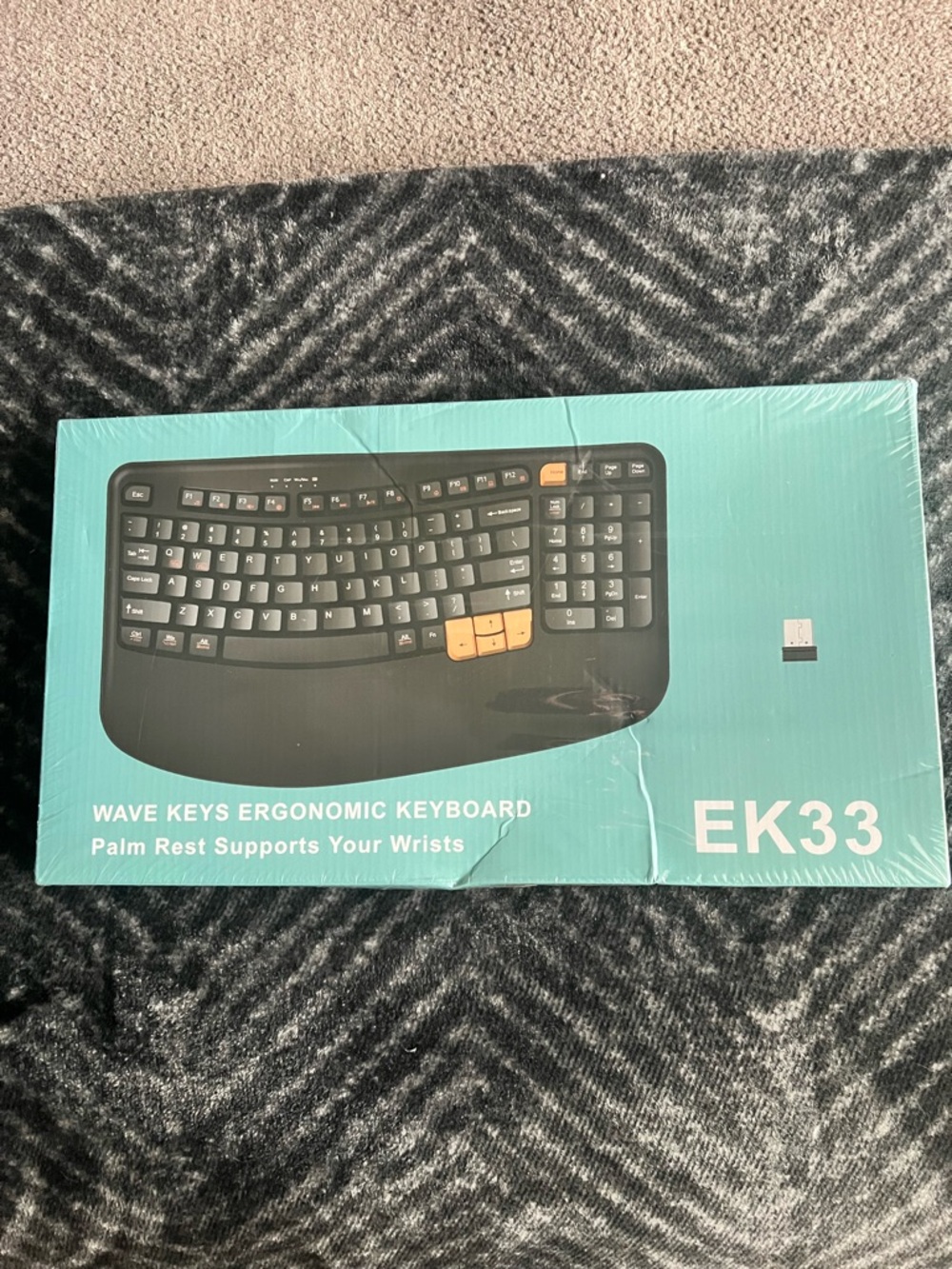 EK33 Wave Keys Ergonomic Keyboard - Black